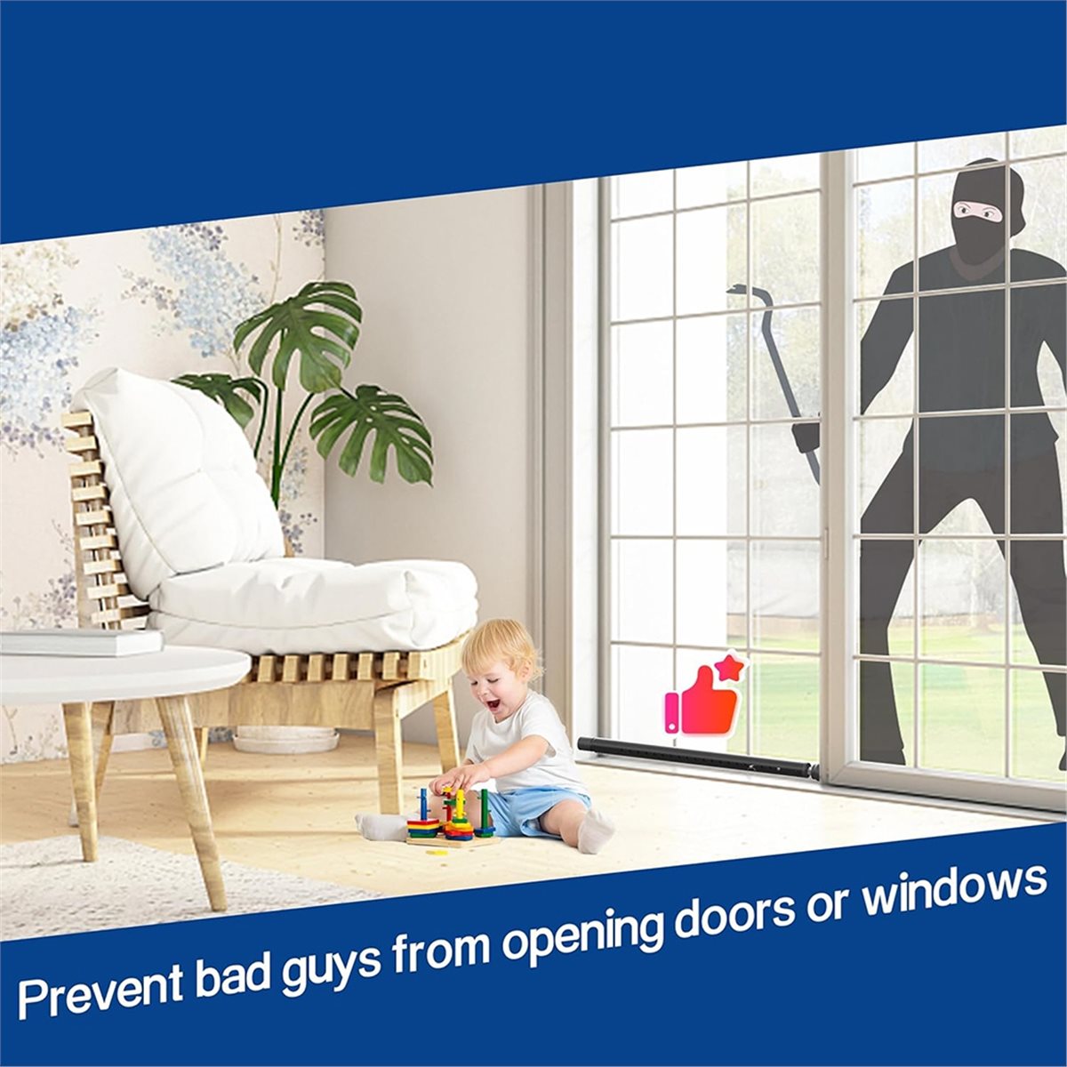 Window Lock Bar - Pręt zabezpieczający do drzwi przesuwnych A20I,