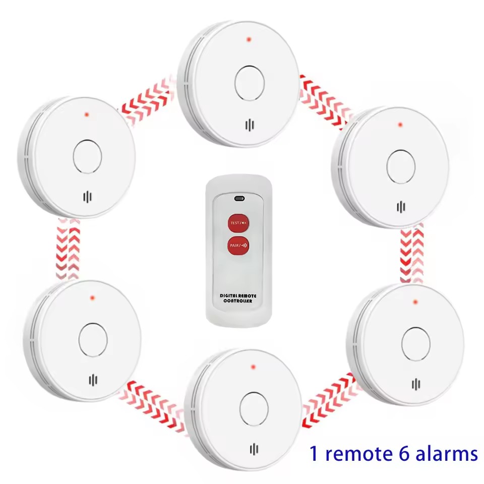 Smoke Detector Interconnected - 10-letnia żywotność baterii, interkomunikujący się czujnik