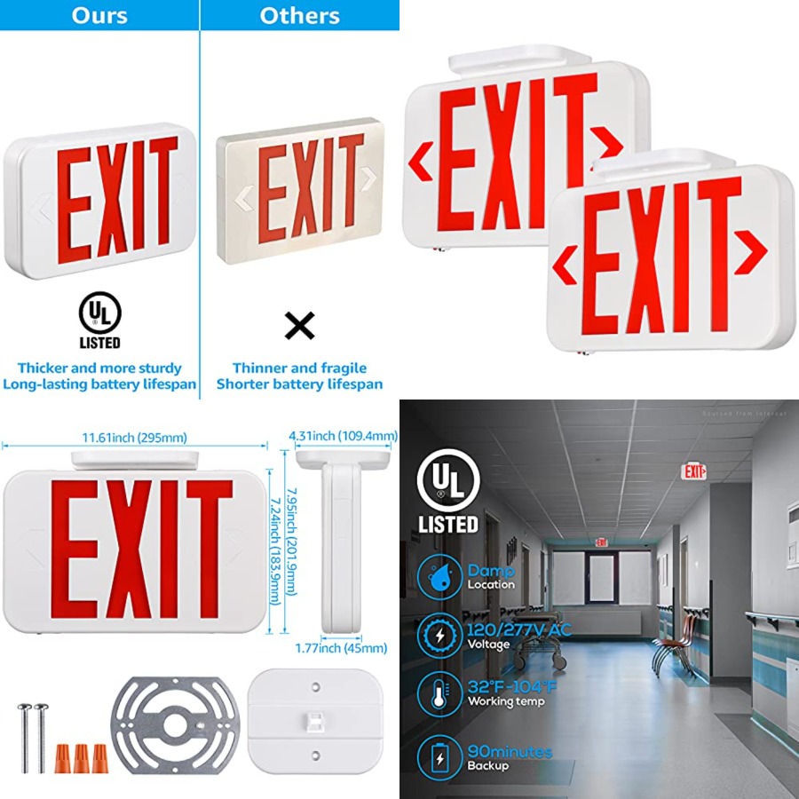 Emergency Exit Sign - Znak LED do wyjścia, oświetlenie awaryjne