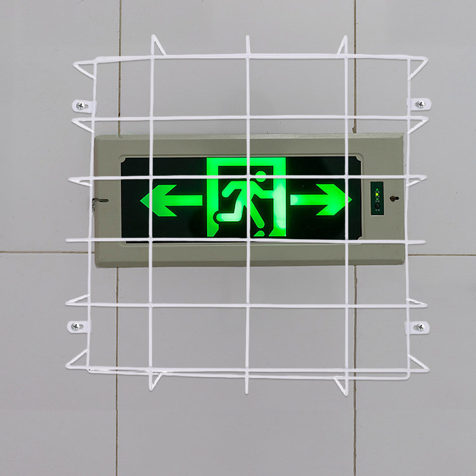 Emergency Exit Sign - Klatka z siatki stalowej montowana na