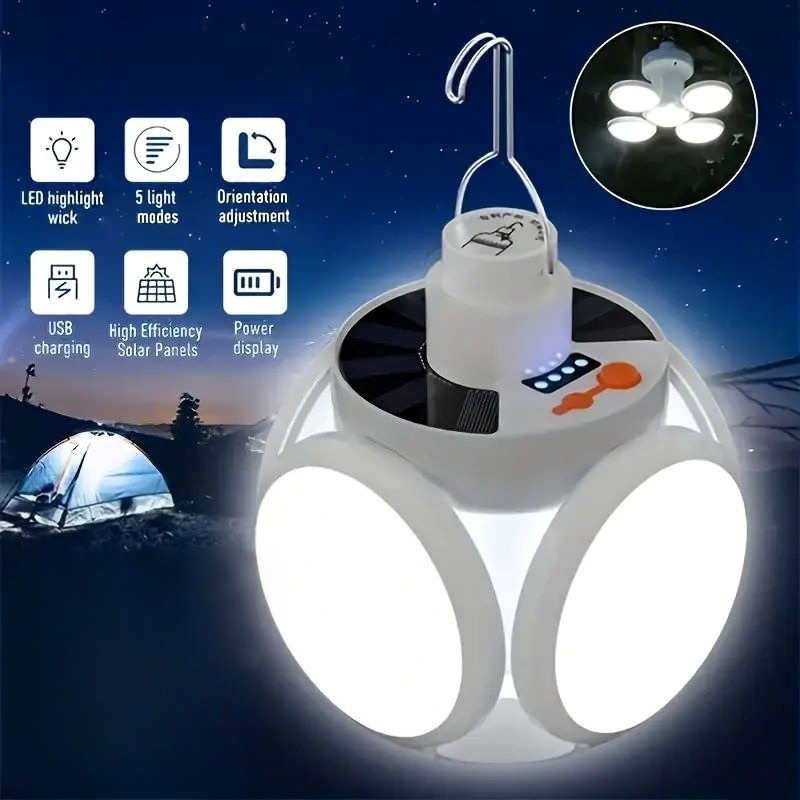 Power Outage Light - Lampa solarna z haczykami, wiele trybów